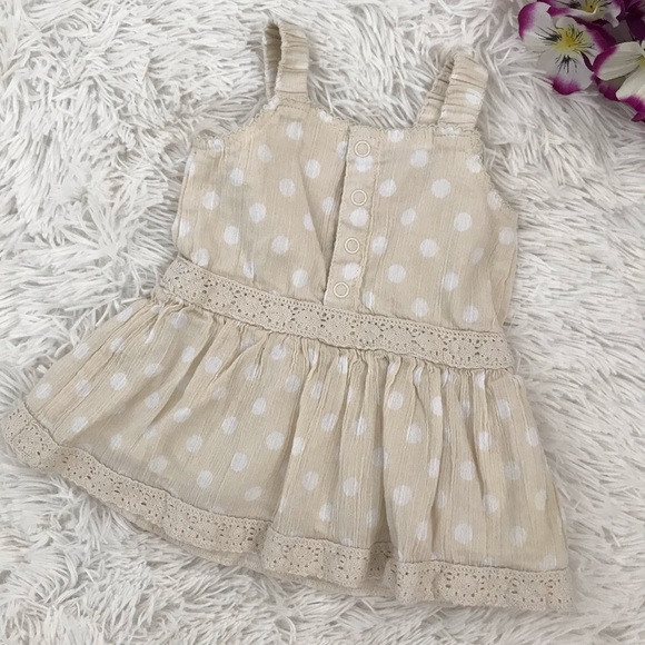 ❌Sold❌Cherokee Baby Girl Beige Cotton Dress 🌻 - Picture 4 of 4